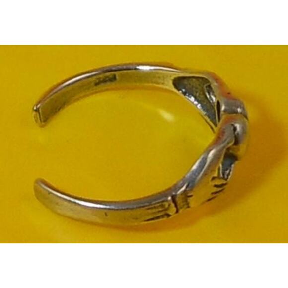 Vintage Sterling Silver Irish Claddagh Celtic Toe Ring Adjustable New-Old-Stock - Picture 4 of 10